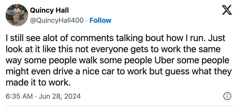Quincy Hall Tweet