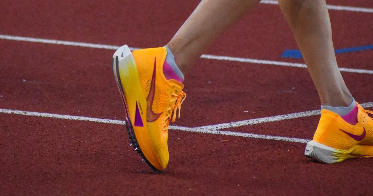 Parker Valby’s “super shoe spikes” at the 2024 NCAA Championships