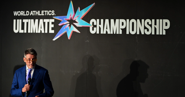 World Athletics President Sebastian Coe promoting the World Athletics Ultimate Championships