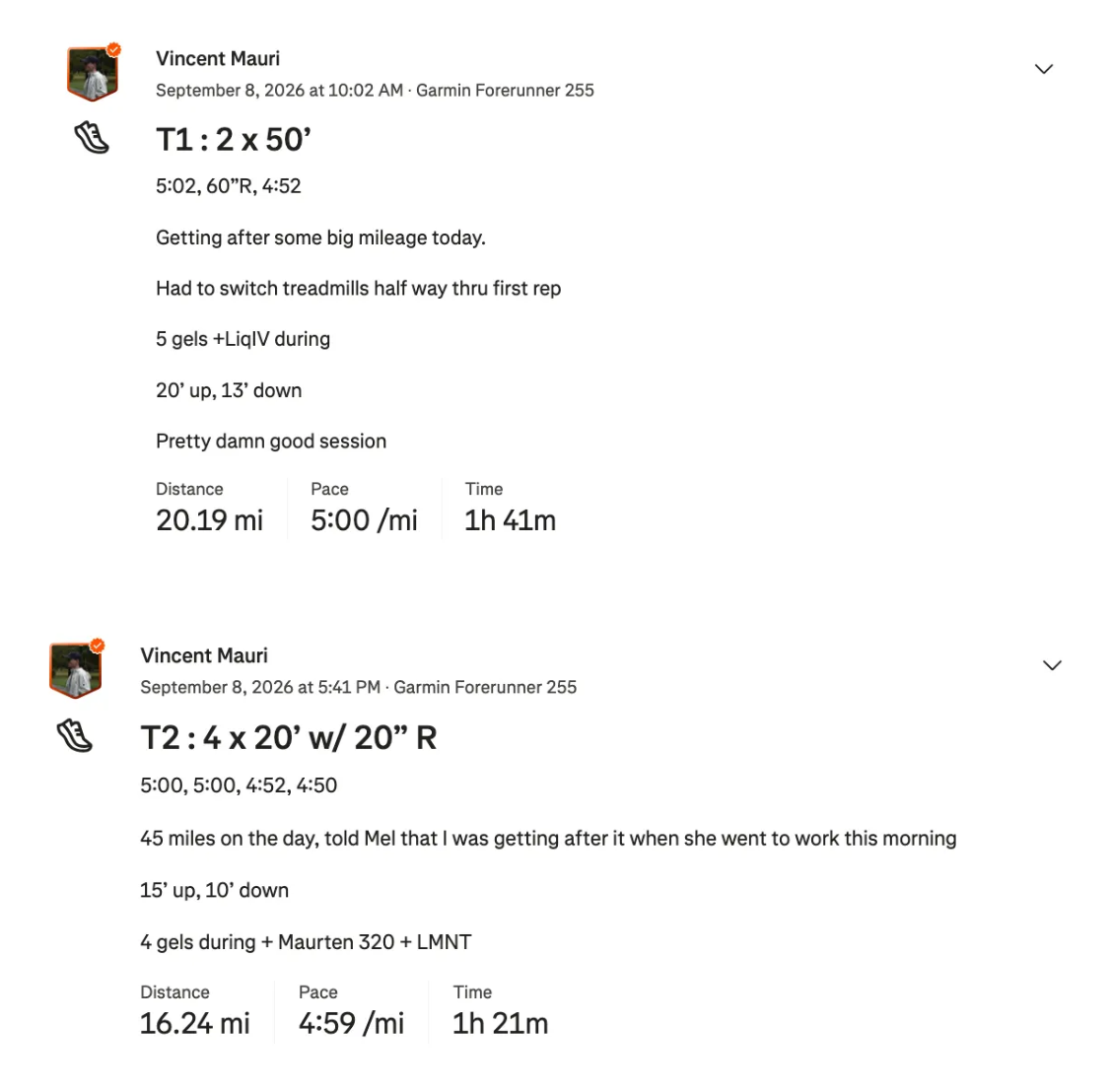 Vinny Mauri Strava