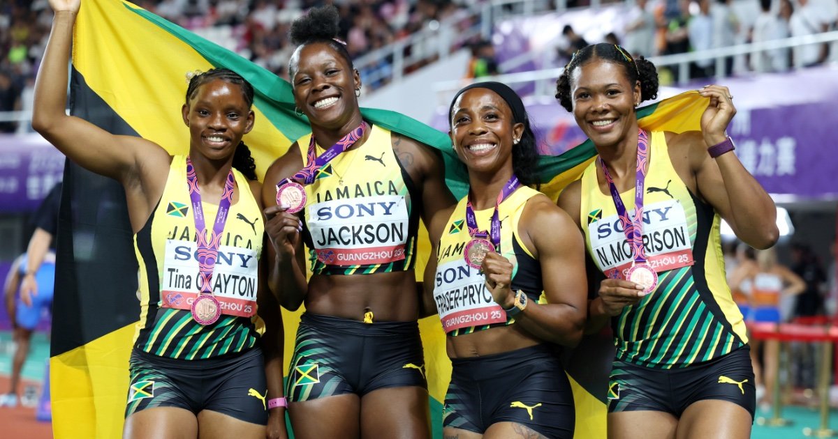 Tina Clayton, Shericka Jackson, Shelly-Ann Fraser-Pryce, Natasha Morrison