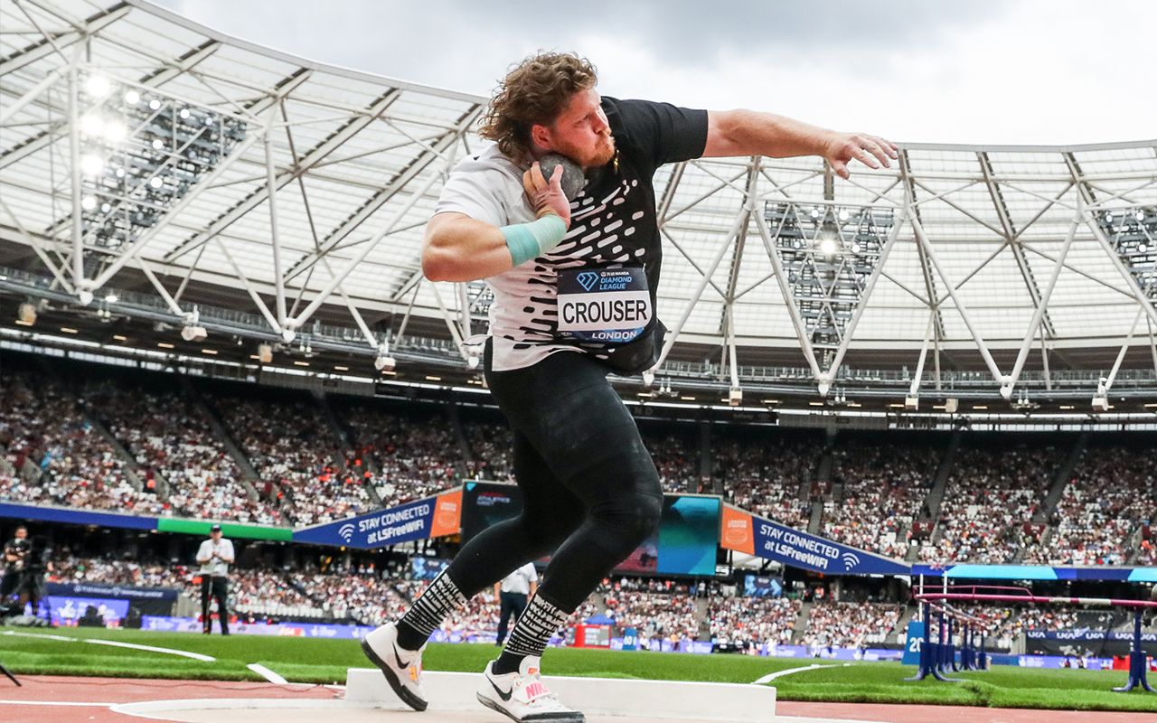 Ryan Crouser at the 2023 London Diamond League.