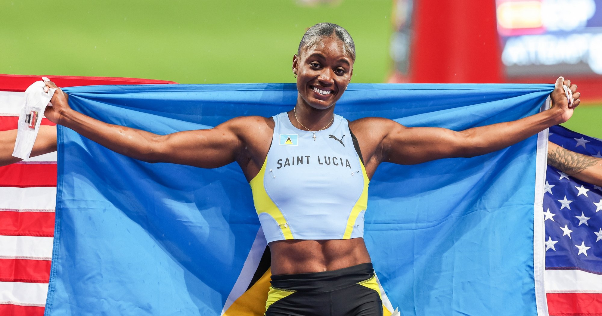 Julien Alfred at the 2024 Paris Olympics.