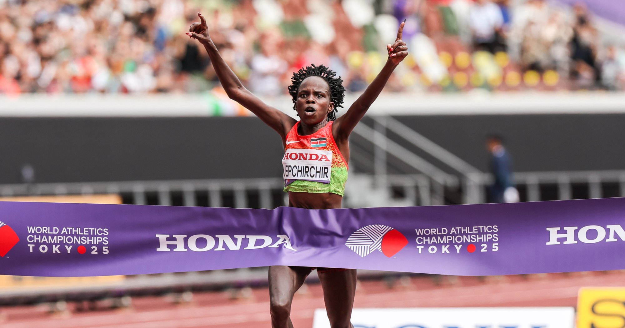 Peres Jepchirchir wins the women's marathon at the 2025 World Championships in Tokyo.