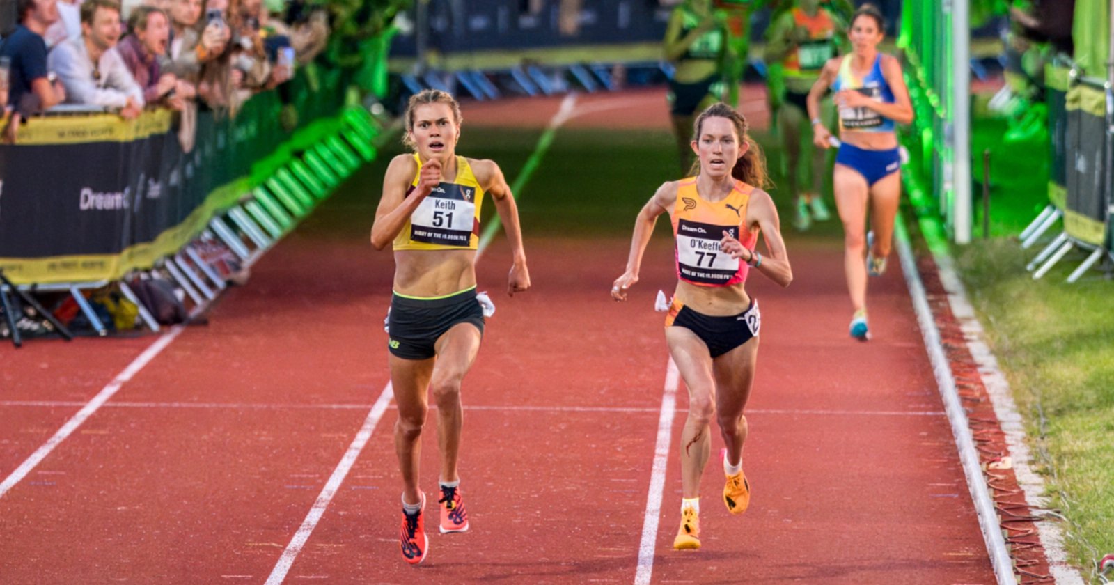 Fans in London were treated to a battle to the finish between Megan Keith and U.S. Olympic Marathon Trials champion Fiona O’Keeffe.